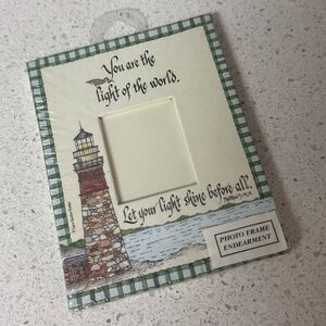 Mini Christian Lighthouse Frame | Bible Verse | Small Inspirational Decor